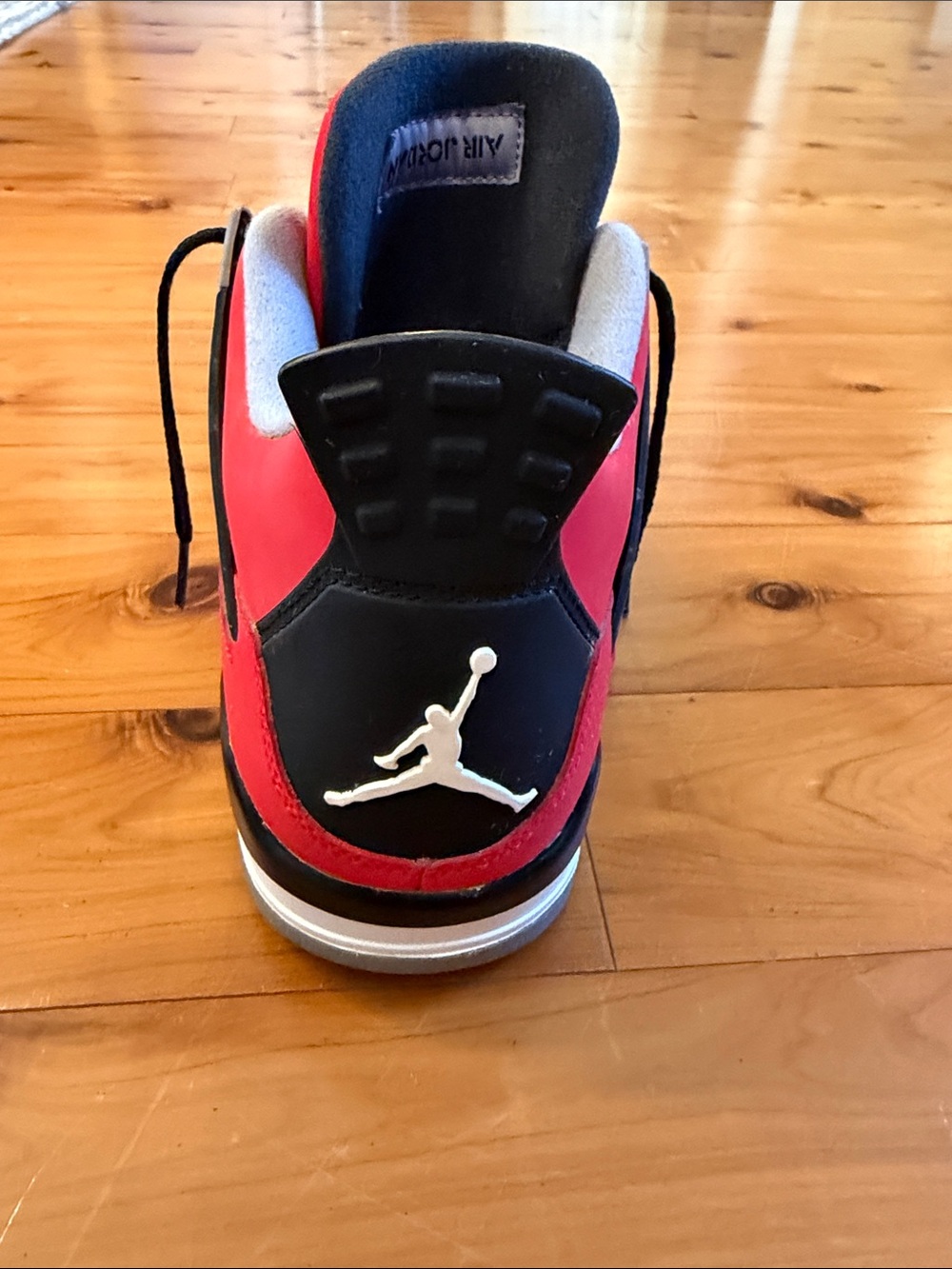 Jordan Red and Black Retro Basketball Sneakers - Picture 3 of 6